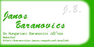 janos baranovics business card